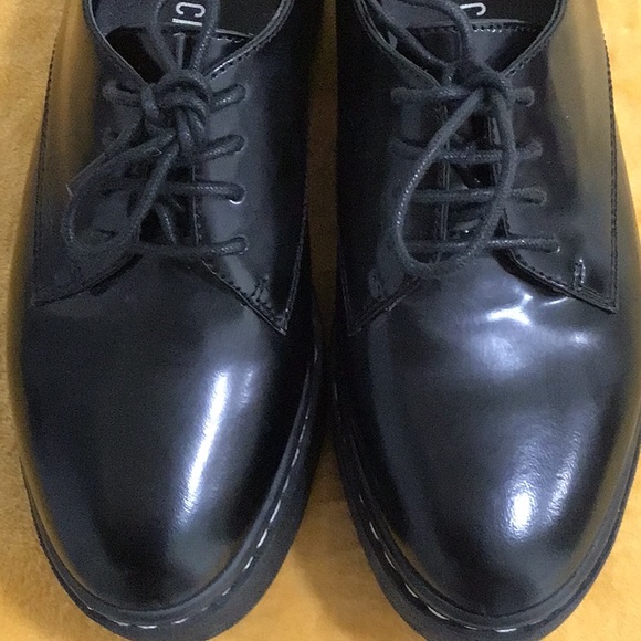 ๐ OPENING CEREMONY Leather Lace Up Oxford Platform Shoes Black - Picture 2 of 9